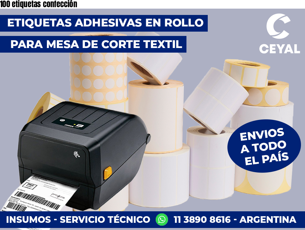 100 etiquetas confección