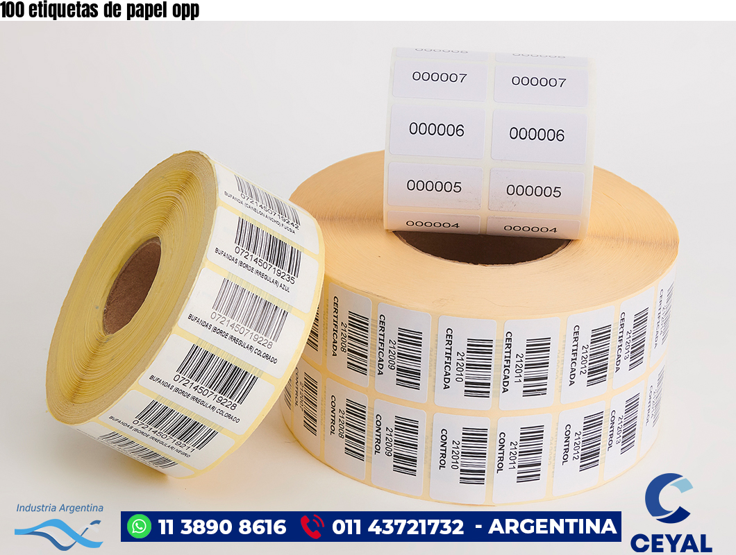 100 etiquetas de papel opp