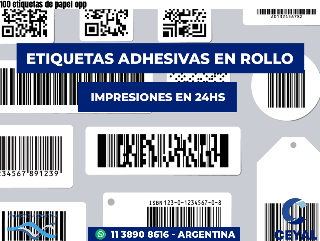 100 etiquetas de papel opp