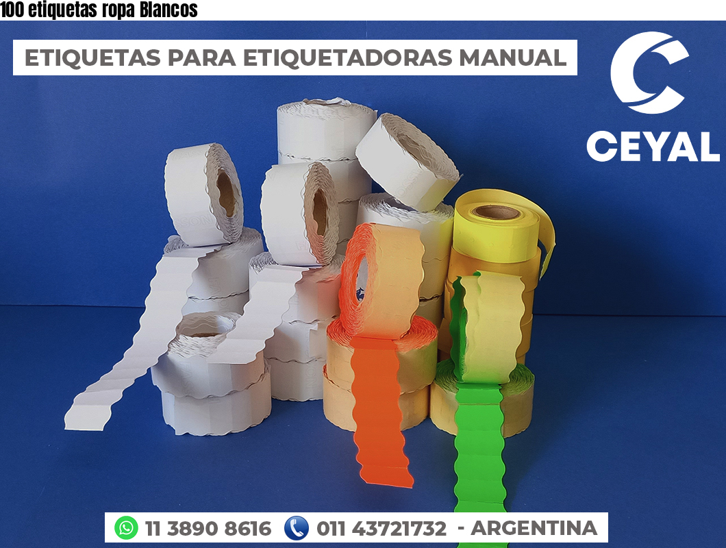 100 etiquetas ropa Blancos