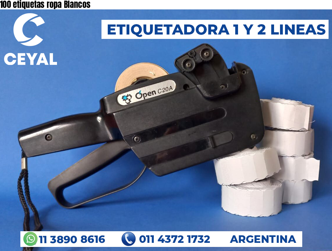 100 etiquetas ropa Blancos