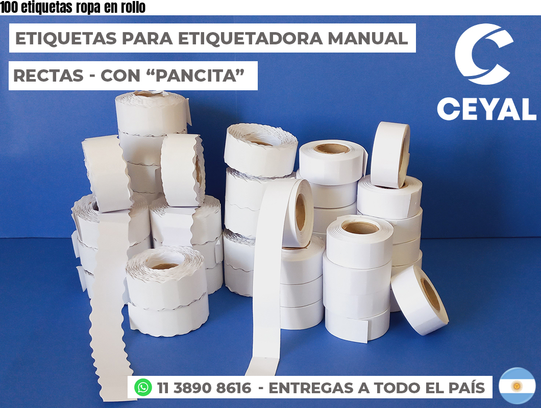 100 etiquetas ropa en rollo