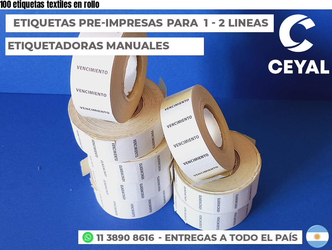 100 etiquetas textiles en rollo
