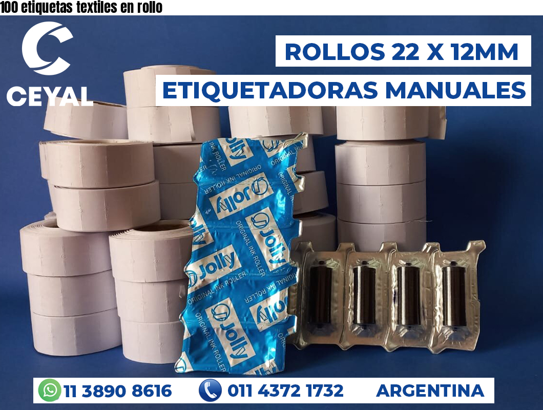 100 etiquetas textiles en rollo