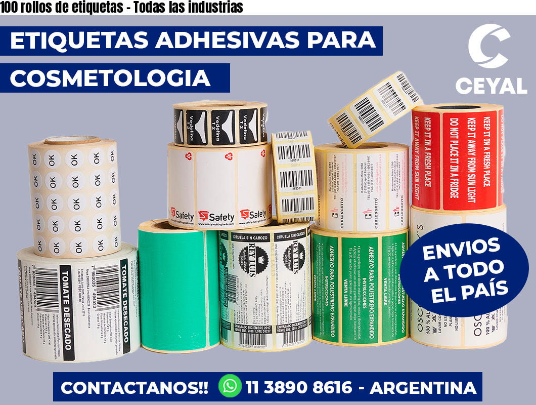 100 rollos de etiquetas – Todas las industrias