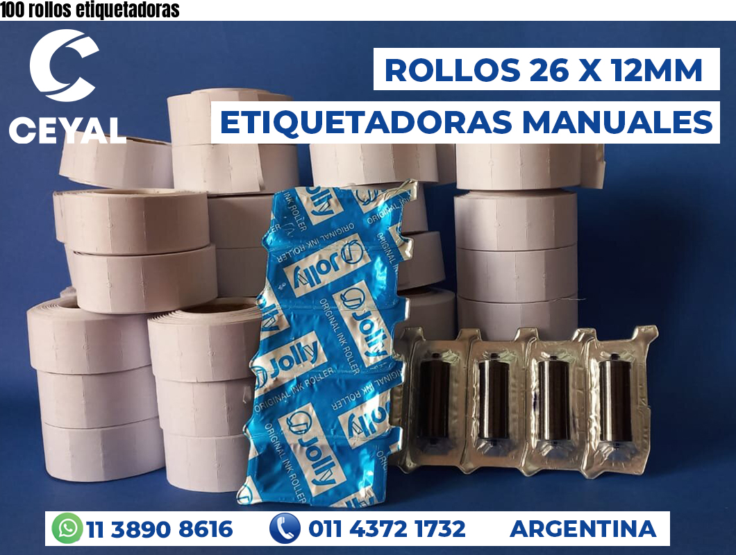 100 rollos etiquetadoras