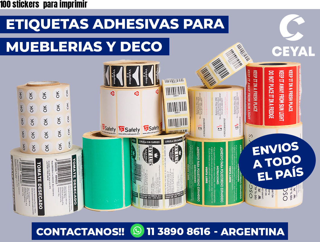 100 stickers  para imprimir