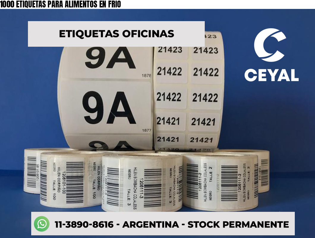 1000 ETIQUETAS PARA ALIMENTOS EN FRIO
