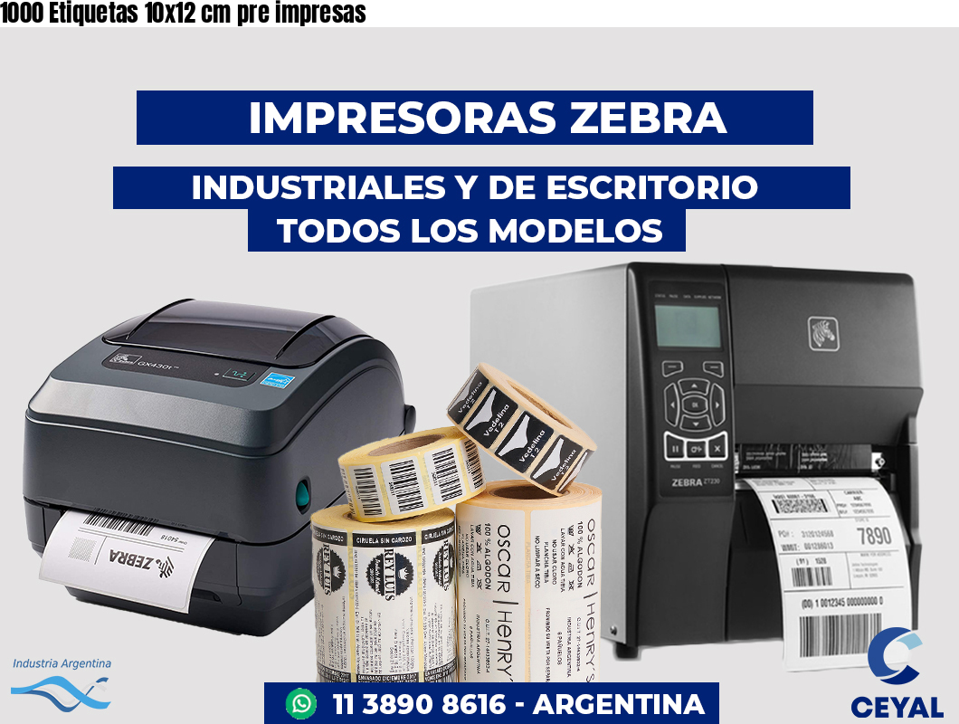 1000 Etiquetas 10x12 cm pre impresas