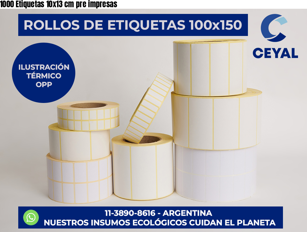 1000 Etiquetas 10×13 cm pre impresas