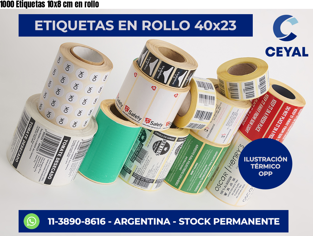1000 Etiquetas 10×8 cm en rollo