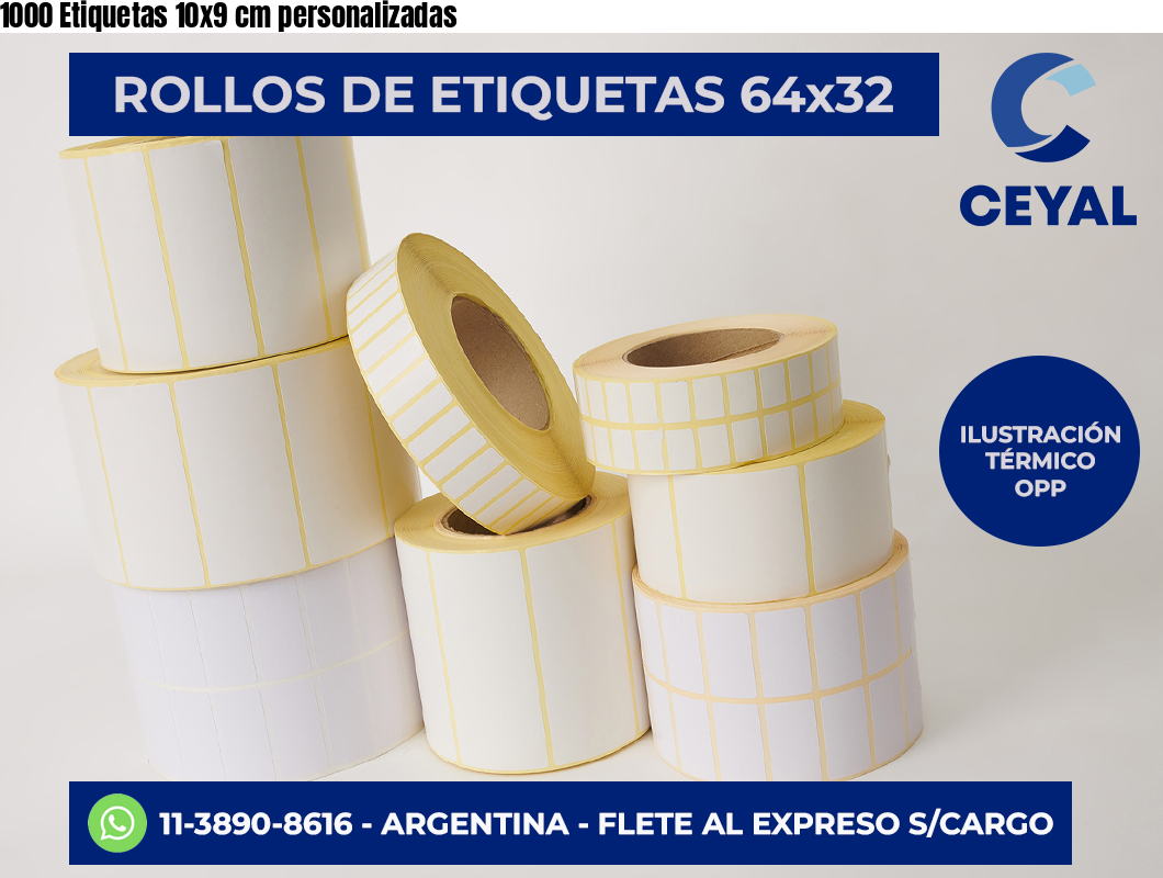 1000 Etiquetas 10×9 cm personalizadas