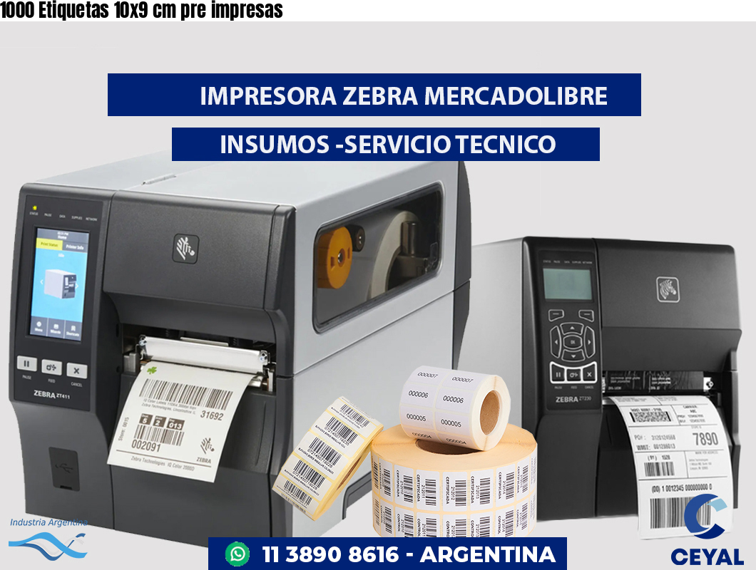 1000 Etiquetas 10x9 cm pre impresas