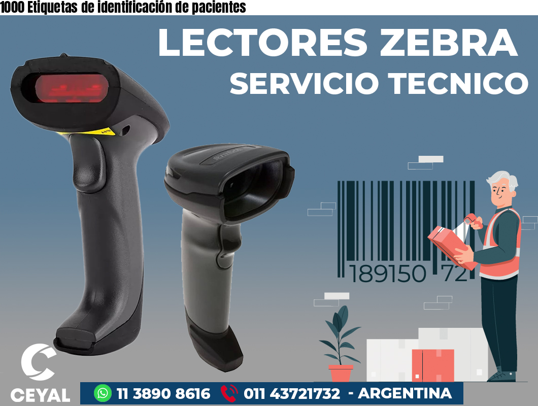 1000 Etiquetas de identificación de pacientes