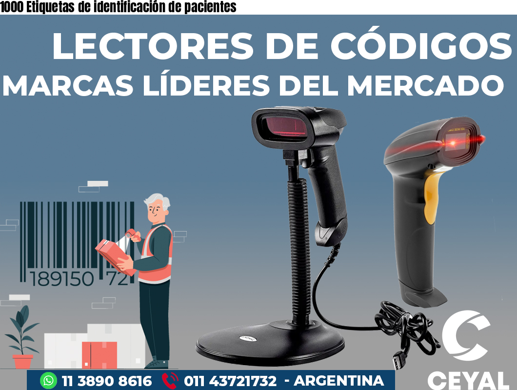 1000 Etiquetas de identificación de pacientes