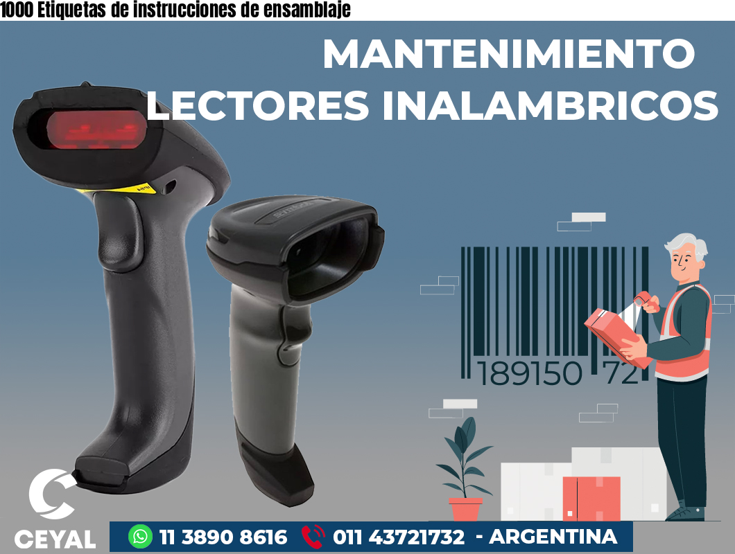 1000 Etiquetas de instrucciones de ensamblaje