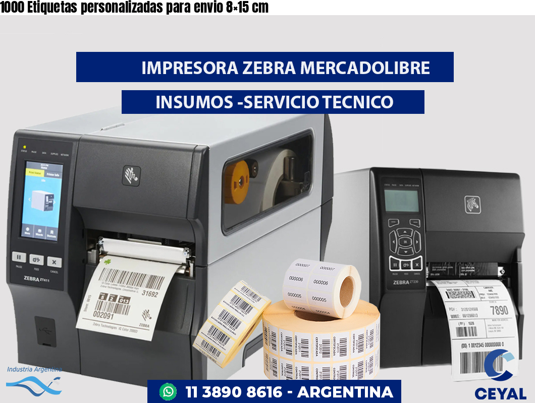 1000 Etiquetas personalizadas para envio 8×15 cm
