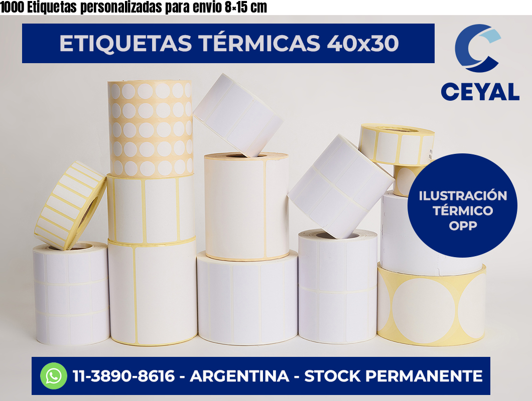 1000 Etiquetas personalizadas para envio 8×15 cm