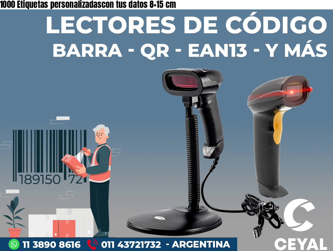 1000 Etiquetas personalizadascon tus datos 8×15 cm