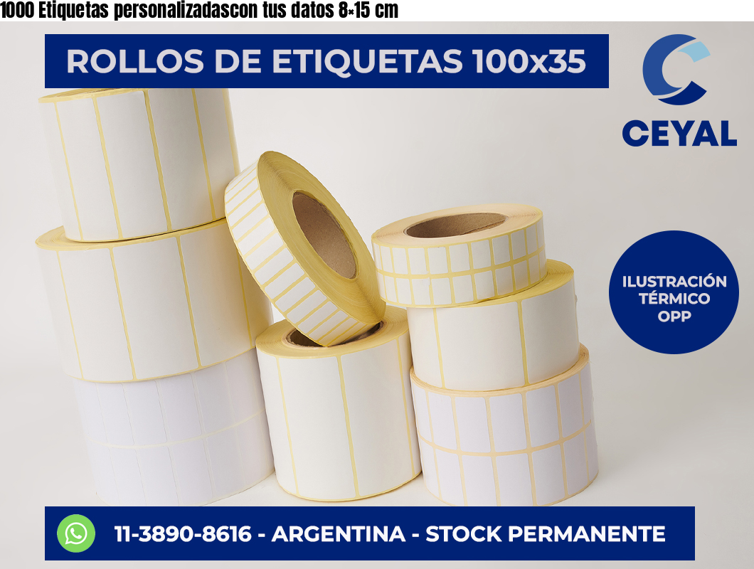 1000 Etiquetas personalizadascon tus datos 8×15 cm