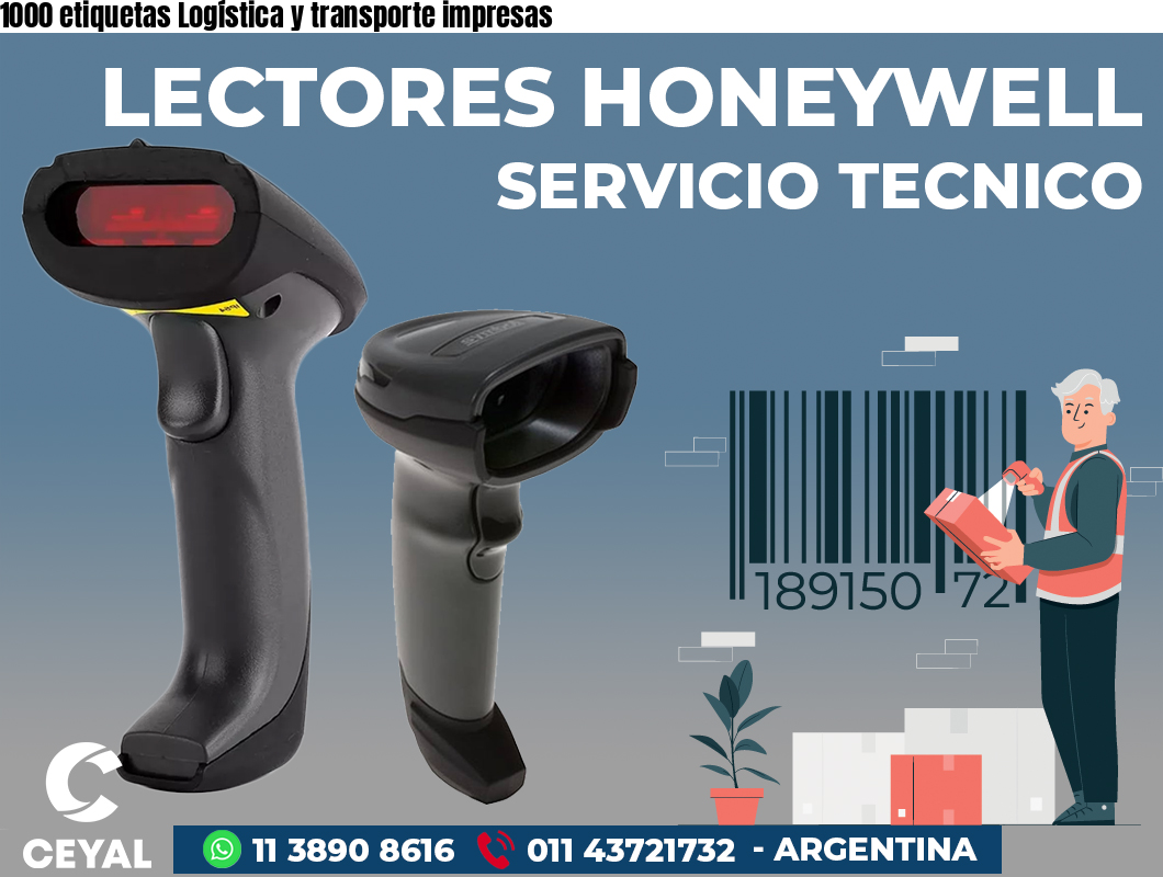 1000 etiquetas Logística y transporte impresas