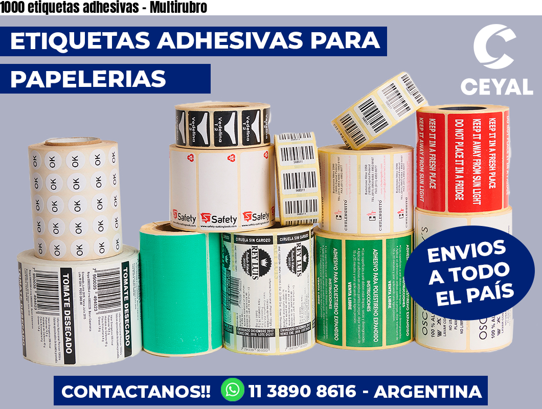1000 etiquetas adhesivas - Multirubro