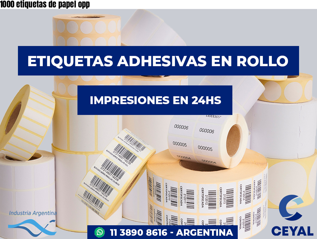 1000 etiquetas de papel opp