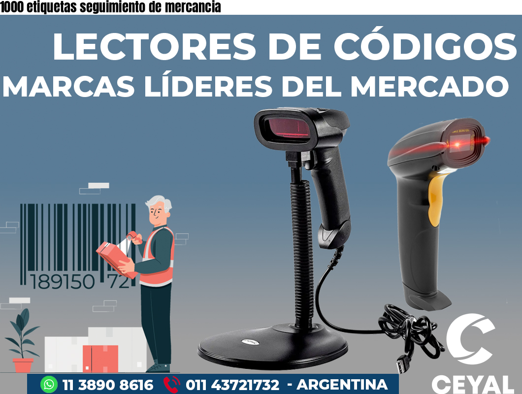 1000 etiquetas seguimiento de mercancia