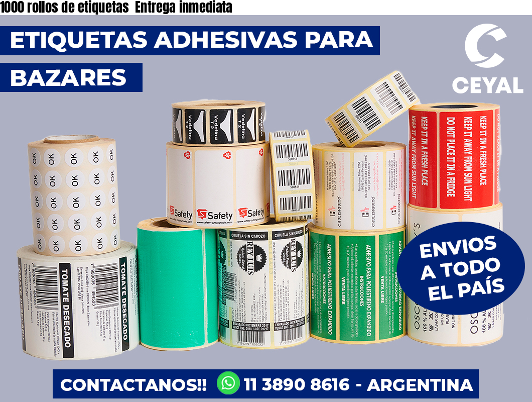 1000 rollos de etiquetas Entrega inmediata