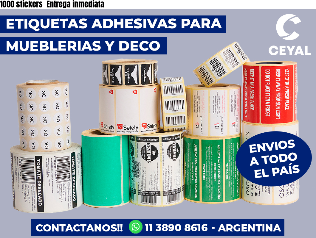 1000 stickers  Entrega inmediata