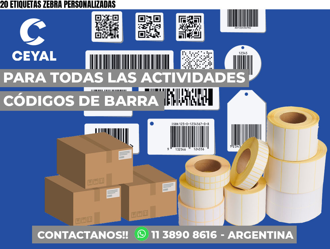 20 ETIQUETAS ZEBRA PERSONALIZADAS