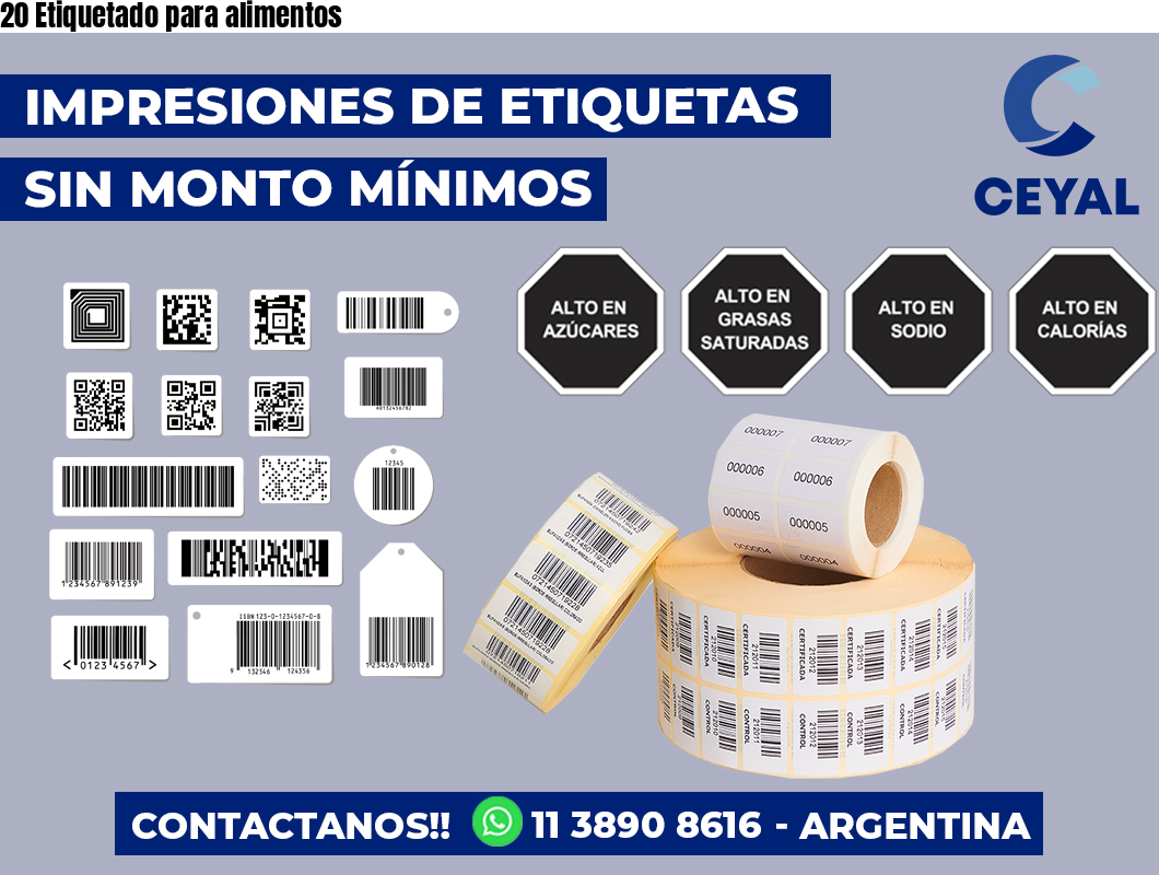 20 Etiquetado para alimentos