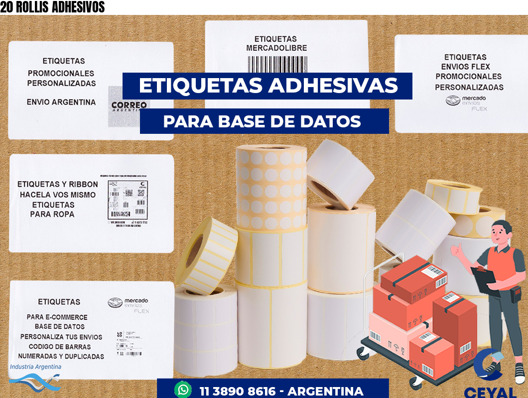 20 ROLLIS ADHESIVOS