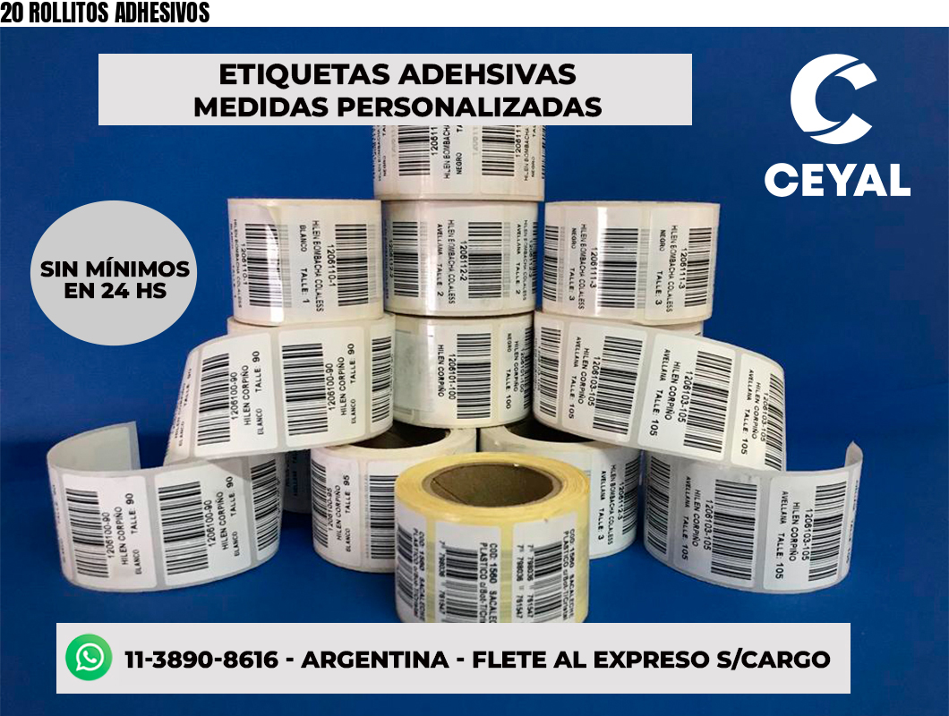 20 ROLLITOS ADHESIVOS