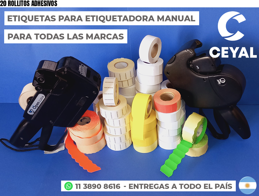 20 ROLLITOS ADHESIVOS
