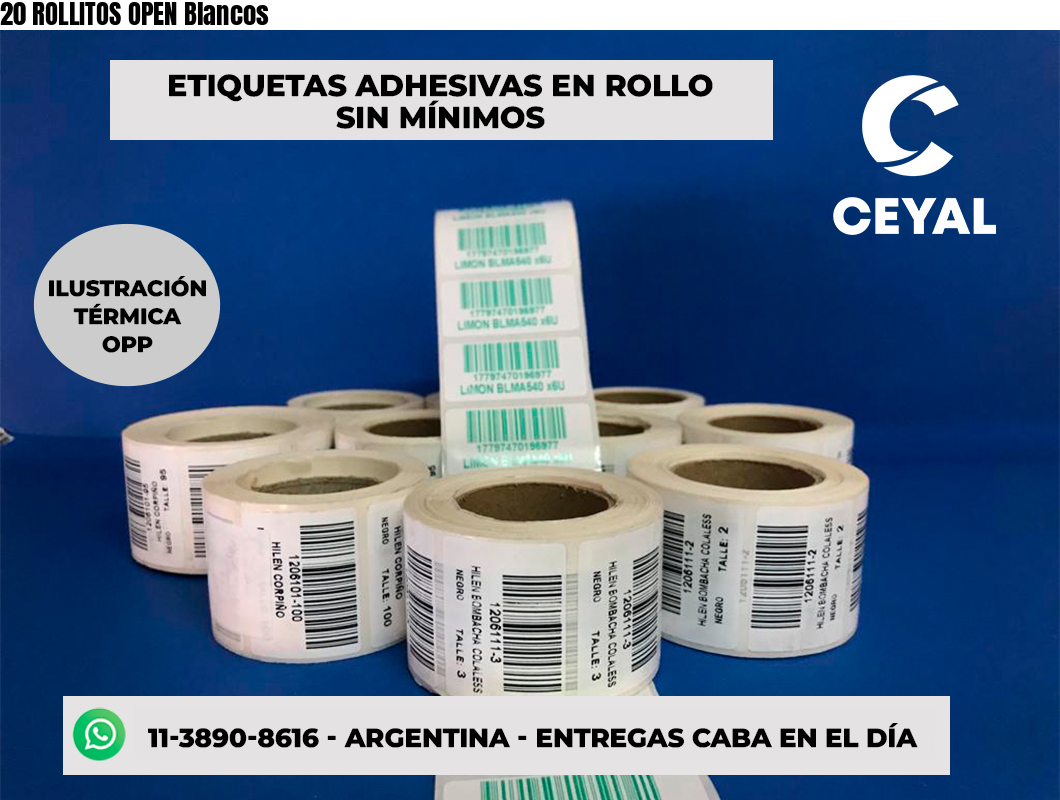 20 ROLLITOS OPEN Blancos