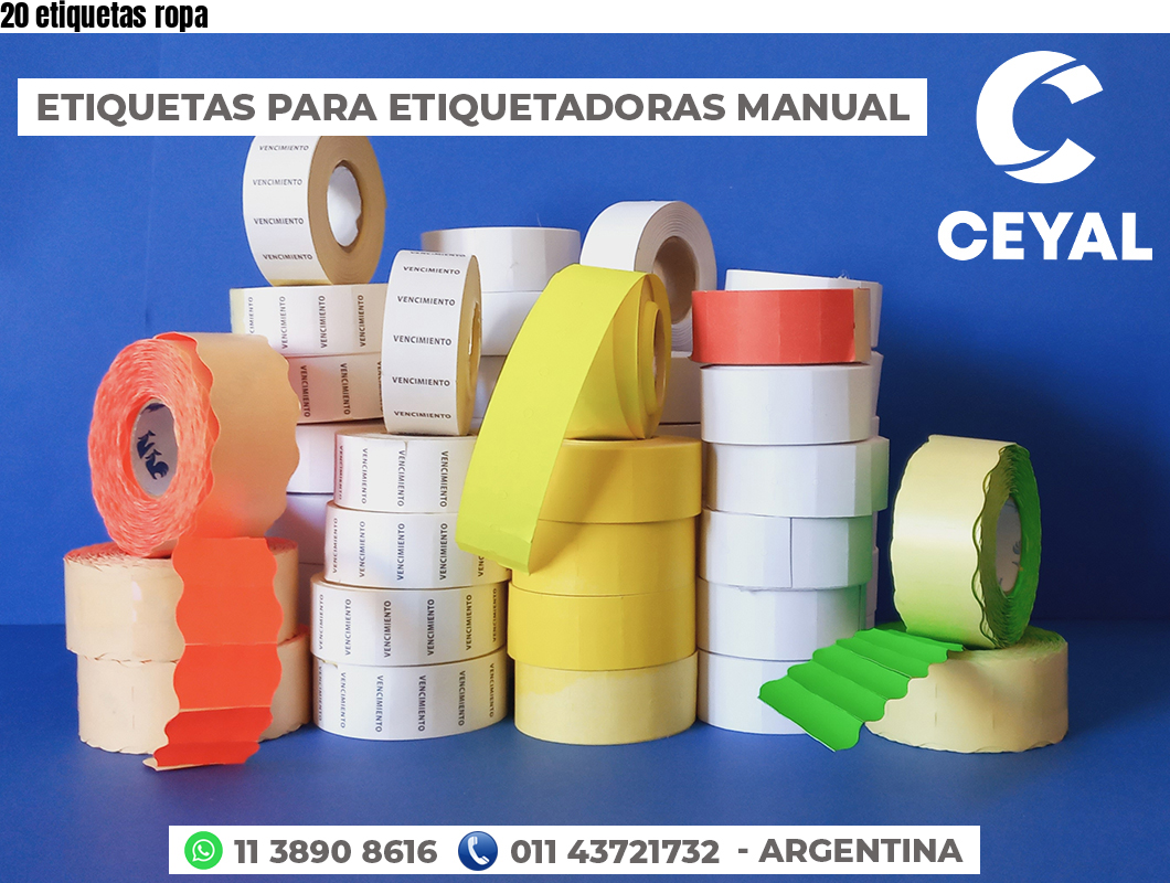 20 etiquetas ropa