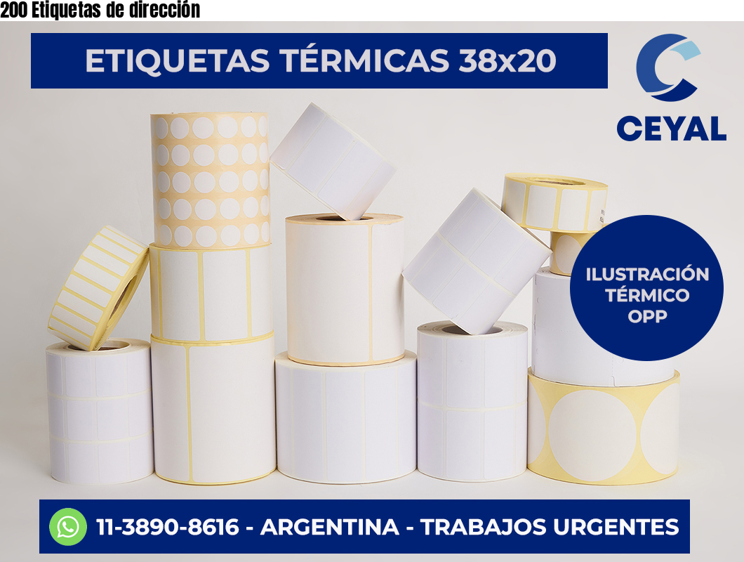 200 Etiquetas de dirección