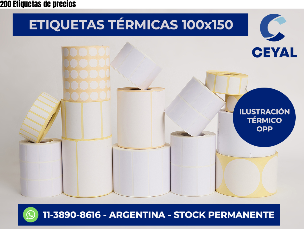 200 Etiquetas de precios