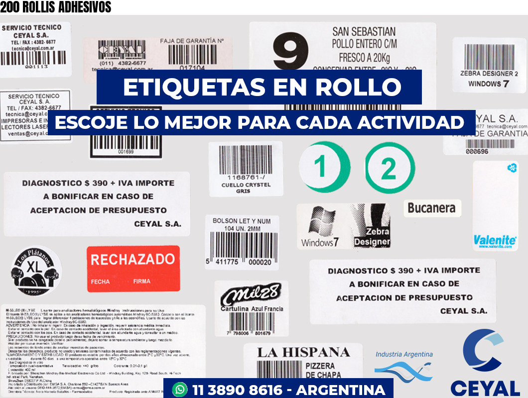 200 ROLLIS ADHESIVOS