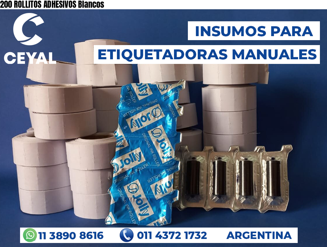 200 ROLLITOS ADHESIVOS Blancos