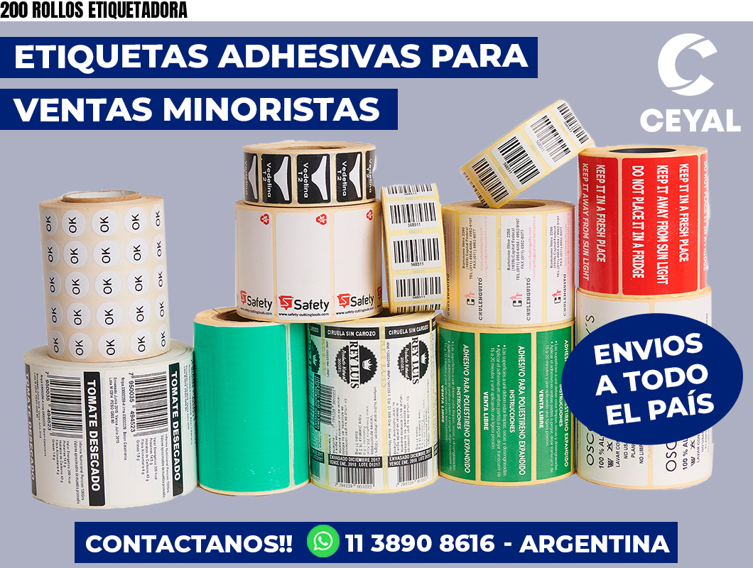 200 ROLLOS ETIQUETADORA