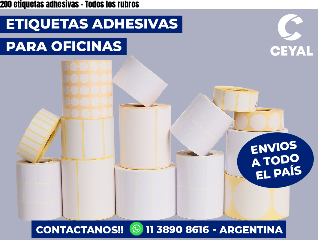 200 etiquetas adhesivas - Todos los rubros