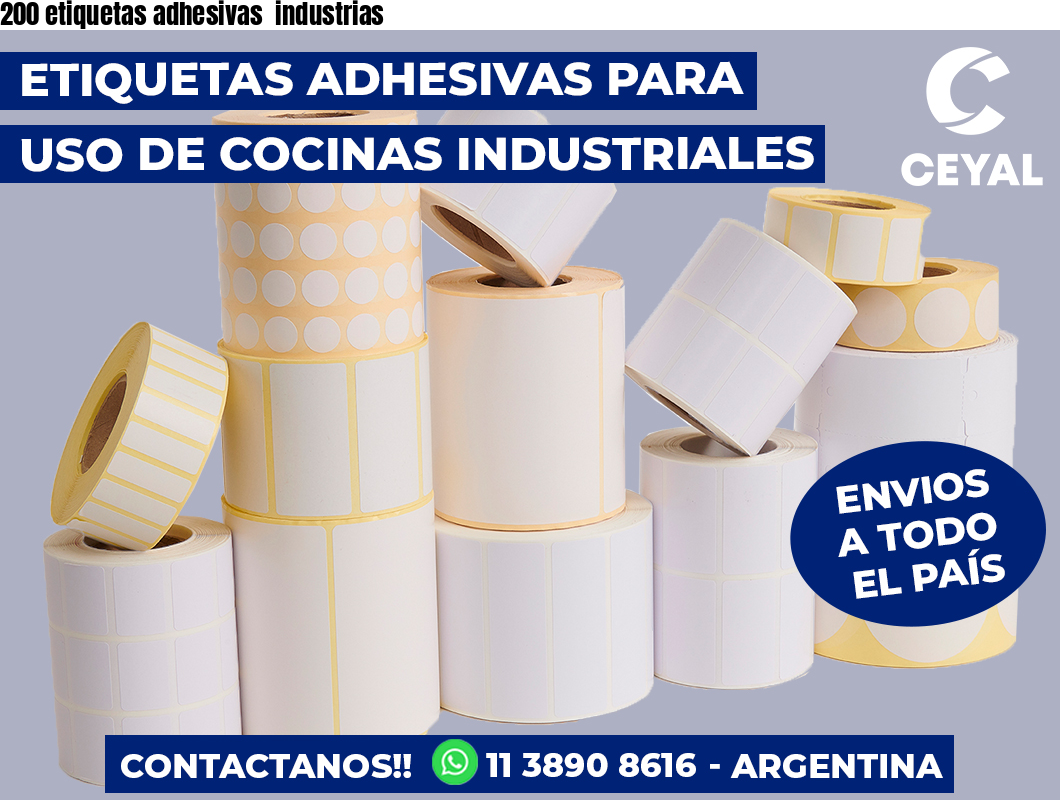 200 etiquetas adhesivas  industrias