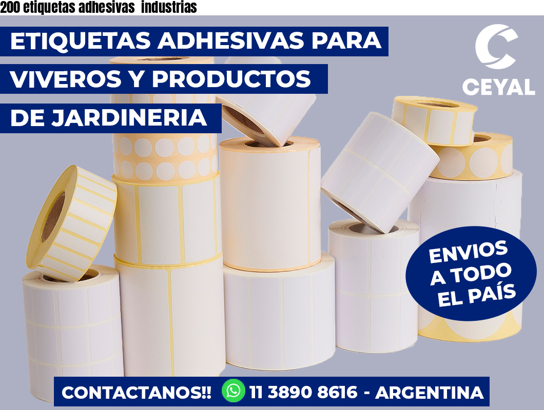 200 etiquetas adhesivas  industrias