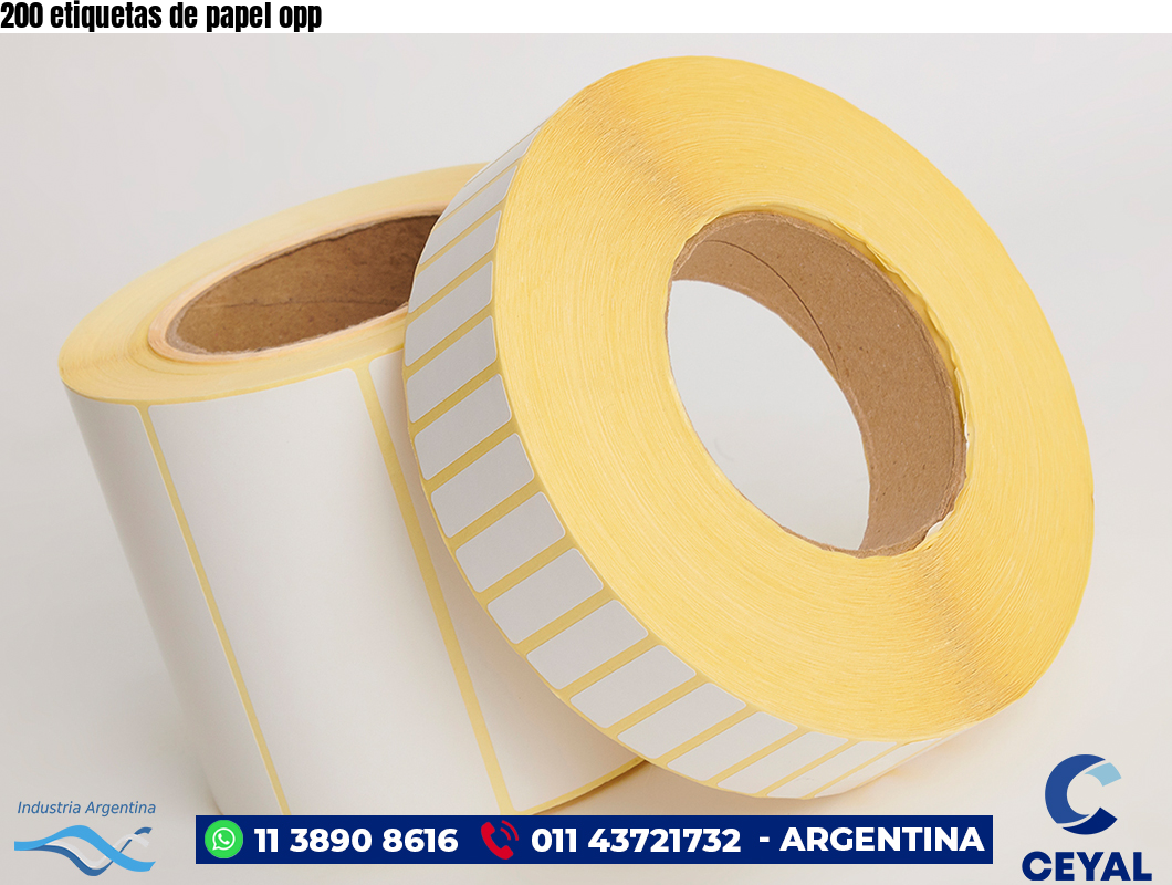 200 etiquetas de papel opp