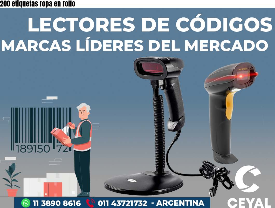200 etiquetas ropa en rollo