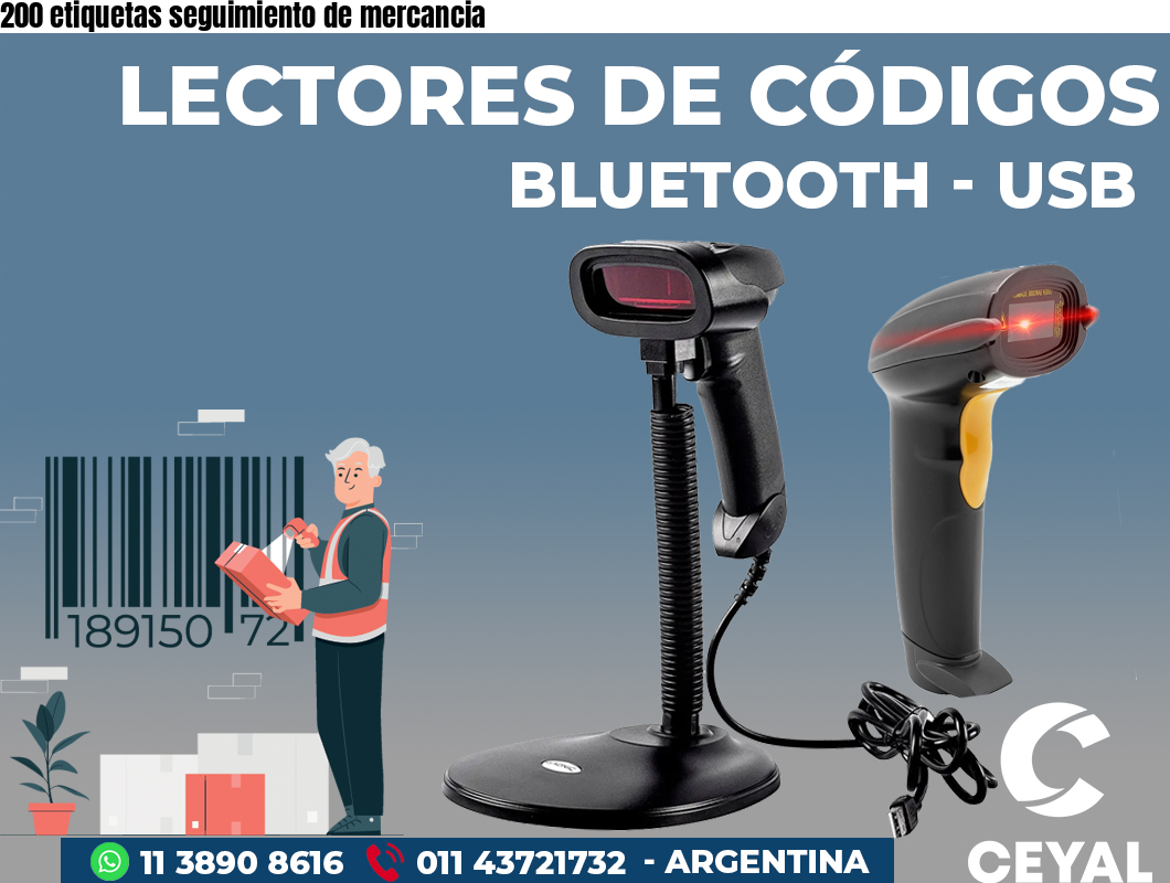 200 etiquetas seguimiento de mercancia