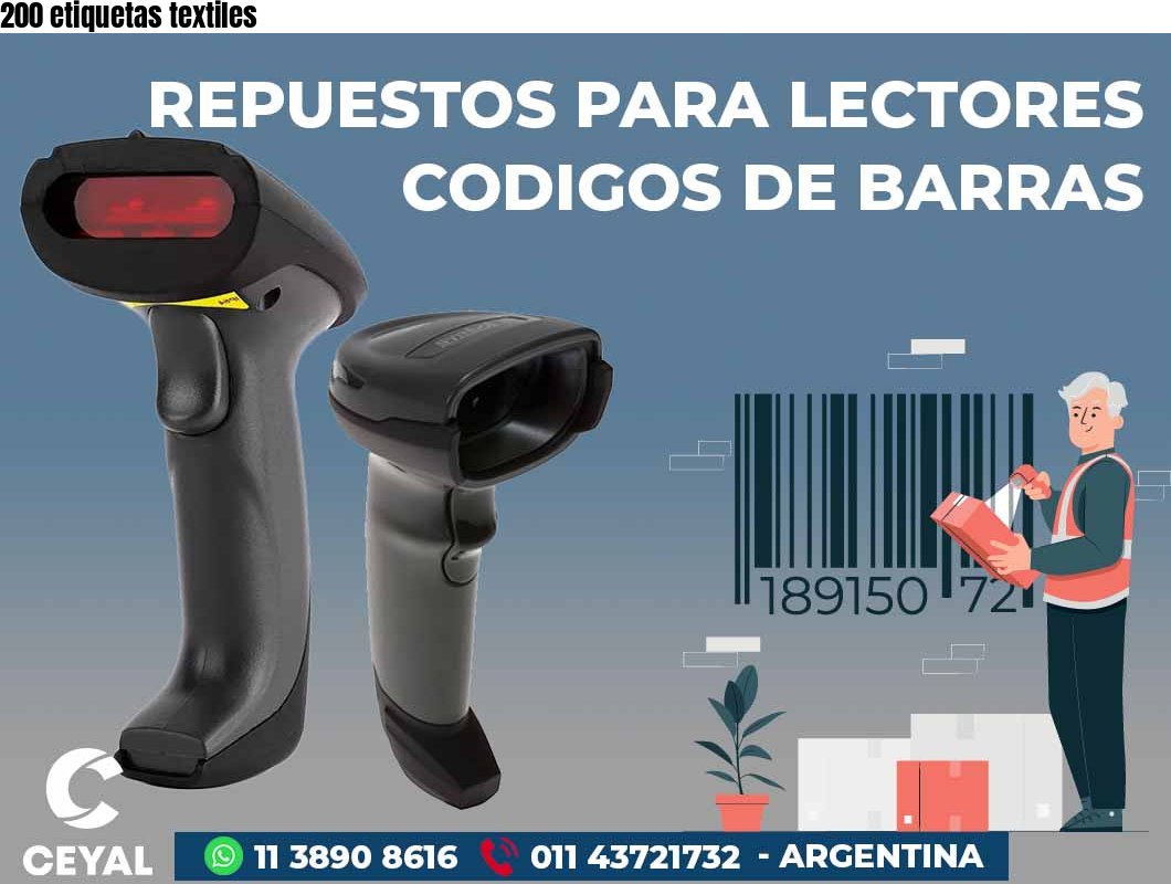 200 etiquetas textiles