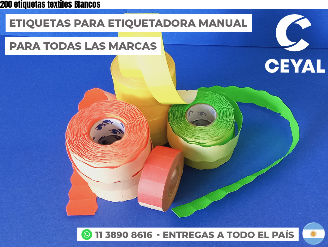 200 etiquetas textiles Blancos